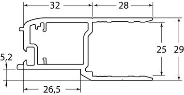 Aluminium hinge profile for quarter flush door (1)