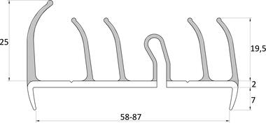 Dichtung für Kühlschranktür 58-87 mm