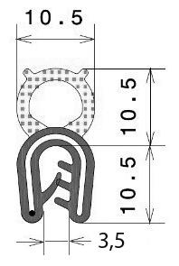 Joint clip  EPDM noir-tubulure cellulaire