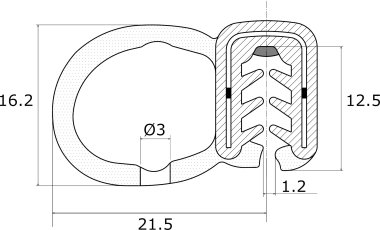 Tubolare : EPDM spugna nero