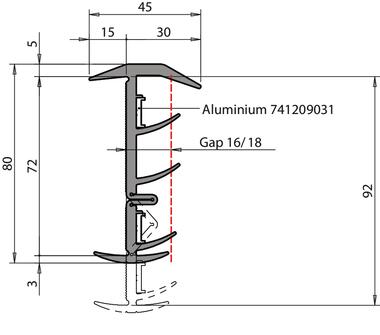 Joint extensible EPDM noir  72 mm - 92 mm x 20 m