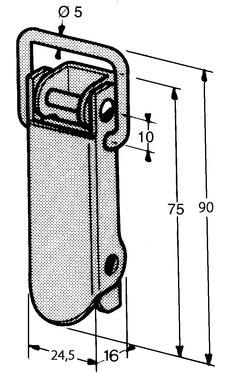 Grenouillère sans condamnation acier zingué H86mm (1)