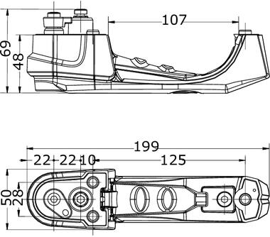 P65 Motorowy uchwyt blokujący z 2 kluczem numer 14603, czarny plastik (2)