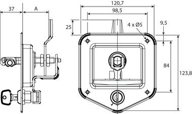 Serratura per cofano in acciaio inox (2)