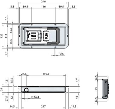 FURGOCAR MINI-PUSH 16 Zamknięcie wpuszczane 29 mm (2)