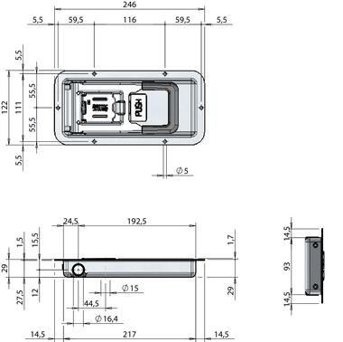 Fermeture FURGOCAR MINI-PUSH 16 R à encastrer (2)