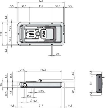 FURGOCAR MINI-PUSH 16 R-PL Zamknięcie wpuszczane 29 mm z kłódką (2)