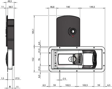 FURGOCAR TORSEO 16 UL-RC/P PULL recessed handle.Remote controlled lock (2)