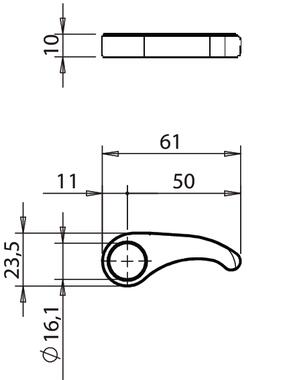 Zaczep  P/L dla gniazda rygla do mocowania poziomego (2)
