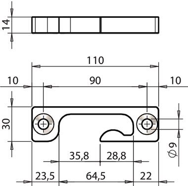 RH/LH universal keeper for horizontal operation (2)