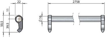 Rod Ø16 assembled with cams for horizontal operation keepers