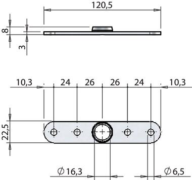 Guide plate for rod Ø16 (2)