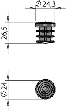 Tapón de plastico para tubo Ø22 (2)