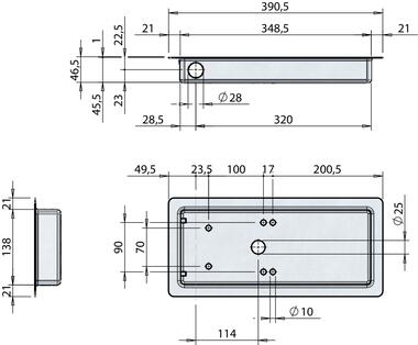 Cuvette d’encastrement pour poignées TORSEO Ø22 SH-X (2)