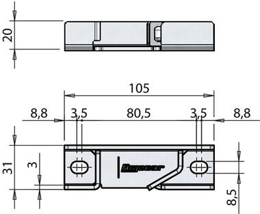 RH keeper for horizontal operation 20 mm height (2)