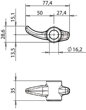 Arpione superiore inox, Ø 16 (2)