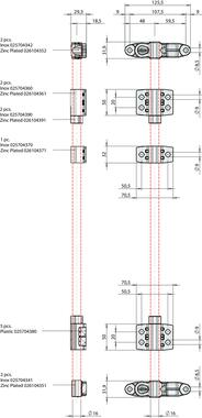 Kit crémone en applique ST1 Ø16 (2)