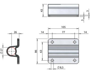 Duża prowadnica  Ø27 długość 105 mm (2)