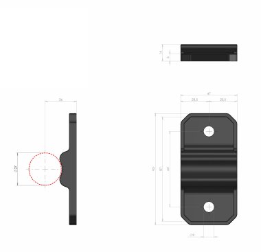 Back plate for cranked support guide Ø27 (2)