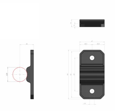 Platine inférieure pour petit guide Ø27 (2)