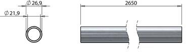 Tube Ø26.9x2,5x2650 mm (1)