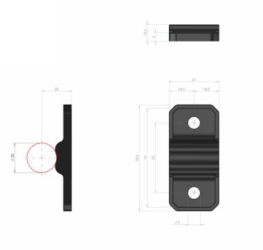 Platine inférieure pour petit guide Ø22 (2)