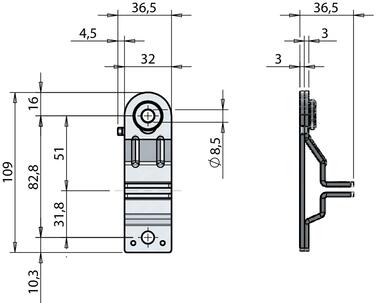 Verrou de poignée FURGOCAR ERGO  25x8 mm (2)