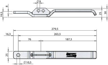 Hebel LH/RH 25x8 mm (2)