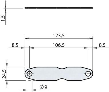 Cale pour gâche ST1 Ø16 (2)