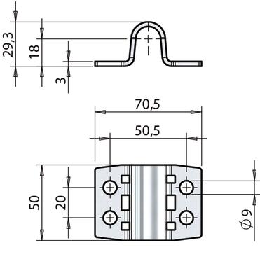 Grand guide inox, partie supérieure Ø16 x 50 mm (2)