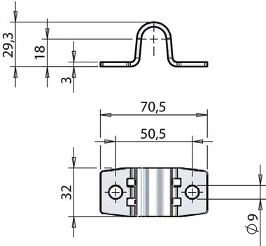 Petit guide inox, partie supérieure Ø16 x 32 mm (2)