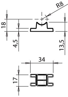 Base inferior guía de plástico Ø16 (2)