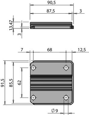 Platine inférieur pour grand guide déporté Ø27 (2)