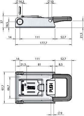 Poignée inox FURGOCAR MINI-PUSH Ø16 en applique (2)