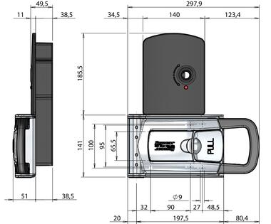 FURGOCAR 27 UL-RC HI-PULL Aufbau Griff mit Box für die Fernbedienung (2)