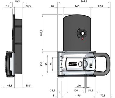 HI-PULL 22 UL-RC Klamka do zamka ryglowego ściennego zdalnie sterowana (2)