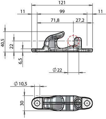 Gegenhalter LH/RH Ø22 ST4 (2)