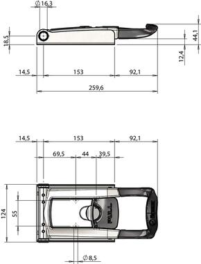 Poignée inox  FURGOCAR TORSEO Ø16 UL-X en applique (2)