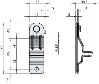 Standard Haubenfalle für Hebel 35x10 mm (2)