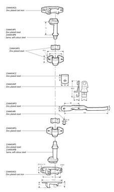 Set of 2 external zinc plated steel kits for tube Ø 15 x 21 (2)