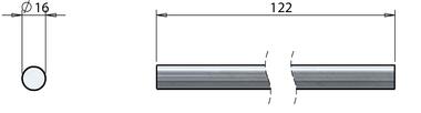 Half stainless steel pin Ø 16 x 122 mm (2)