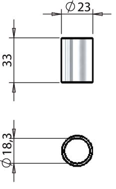 Boccola Ø18x33 mm, inferiore (2)