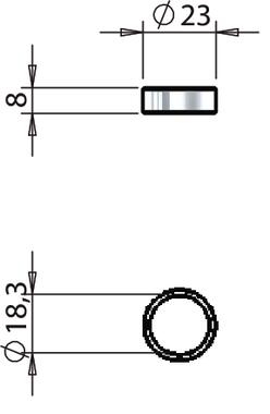 Pierścień górny Ø18x8 mm (2)