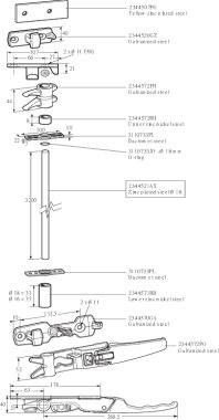 Kit di 2 cremonesi sottoporta Ø 18