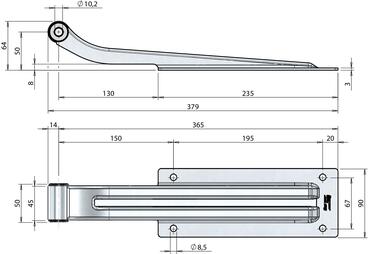 Heavy duty rear door hinge for large bodies (2)