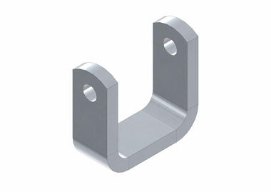 Weld-on U-type bracket 25 mm