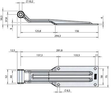 Rear door hinge for small-medium bodies (2)