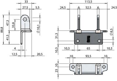 Soporte angular 29 mm, atornillable (2)