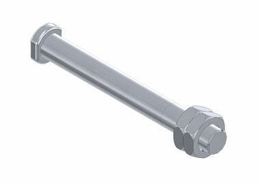 Axe de rotation inox M10x85 écrou et contre-écrou