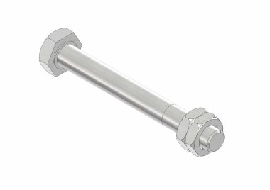 Axe de rotation inox M10x85 écrou et contre-écrou